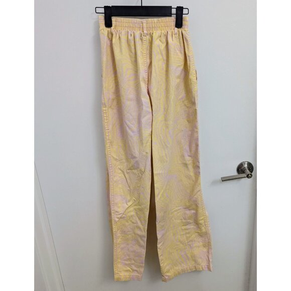 Yellow & Pink Wave Tye-dye Palazzo Pants XS Wild Fable - Picture 2 of 4